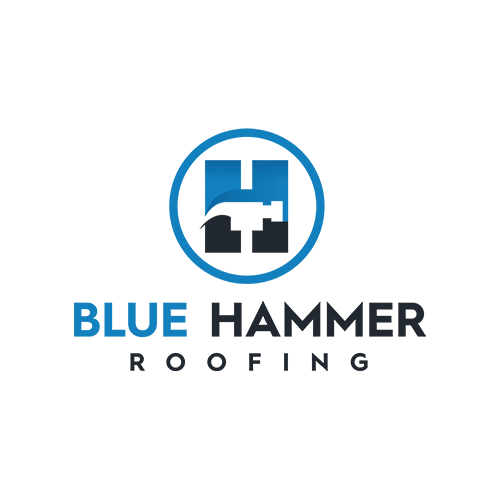 blue hammer roofing logo