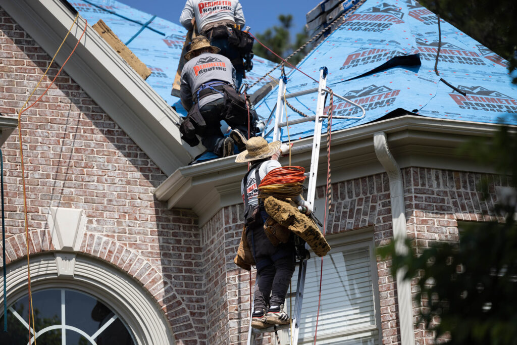 works on a roof