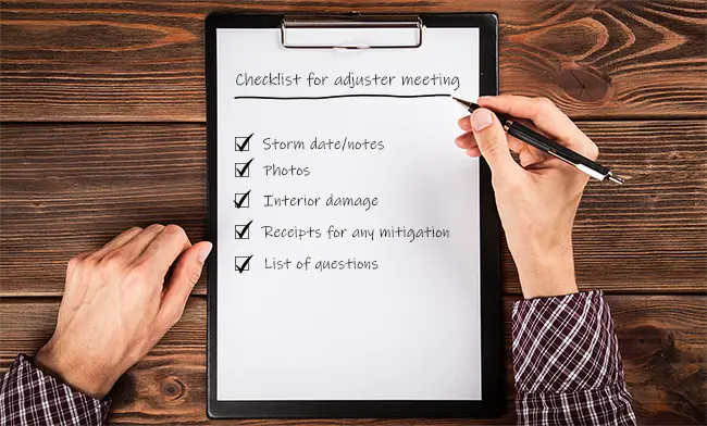 Insurance adjuster roof claim checklist documents to bring | RAFTRx Roofing + Exteriors